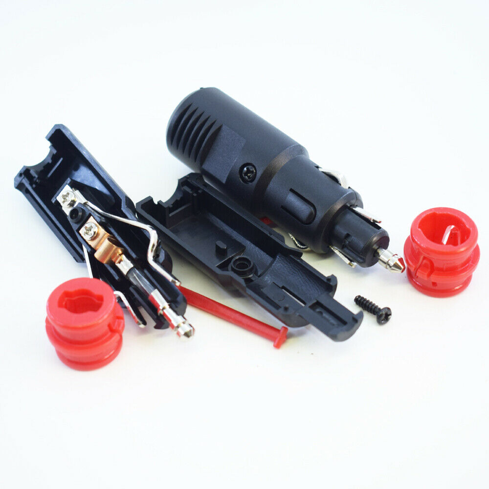 1pc 2 in 1 Universal DC Car Hella Truck Cigarette Plug Solderless with Red Line