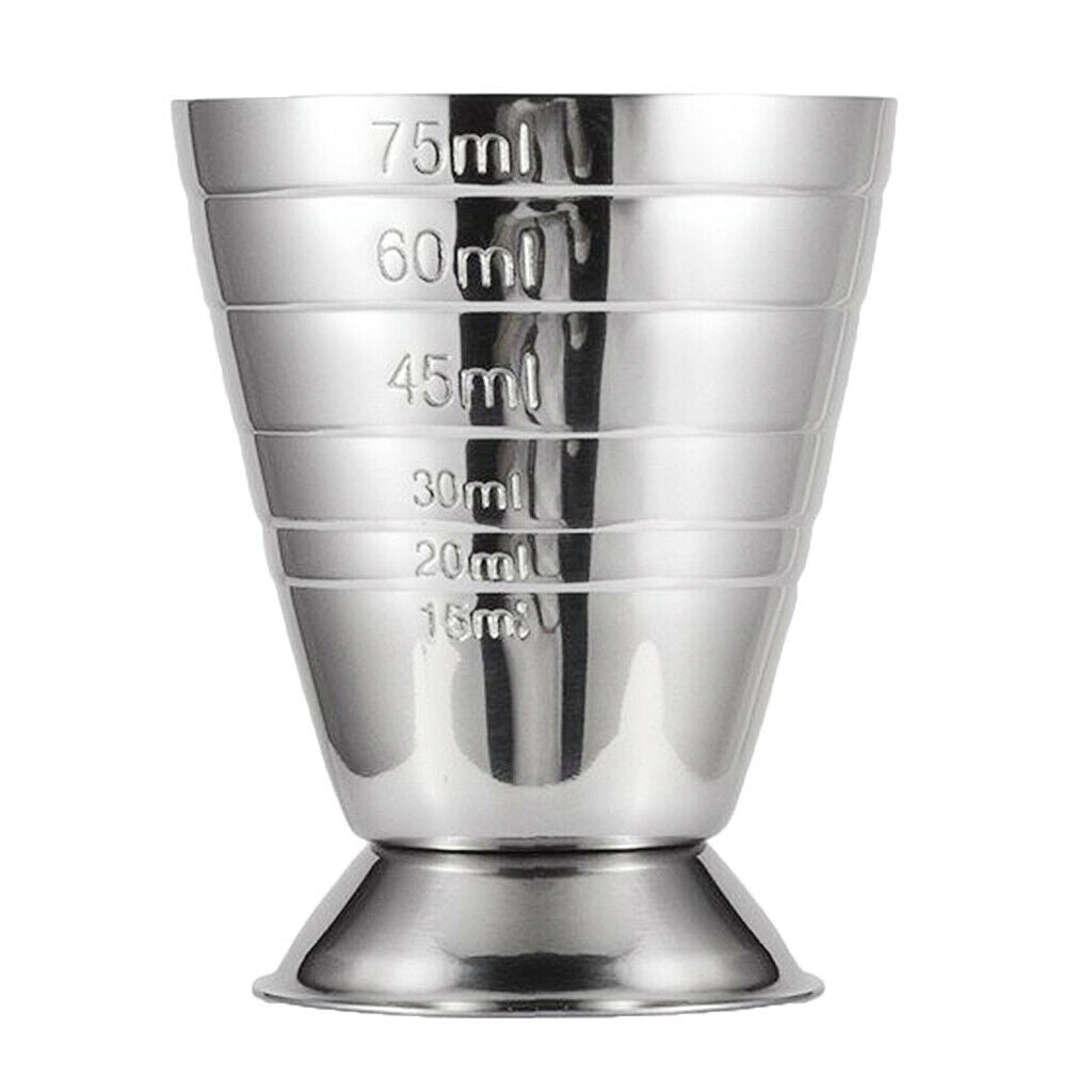 2-Pack Dual Measure Cup Stainless Steel Dual Spirit Measure Cup 75ml for Bar