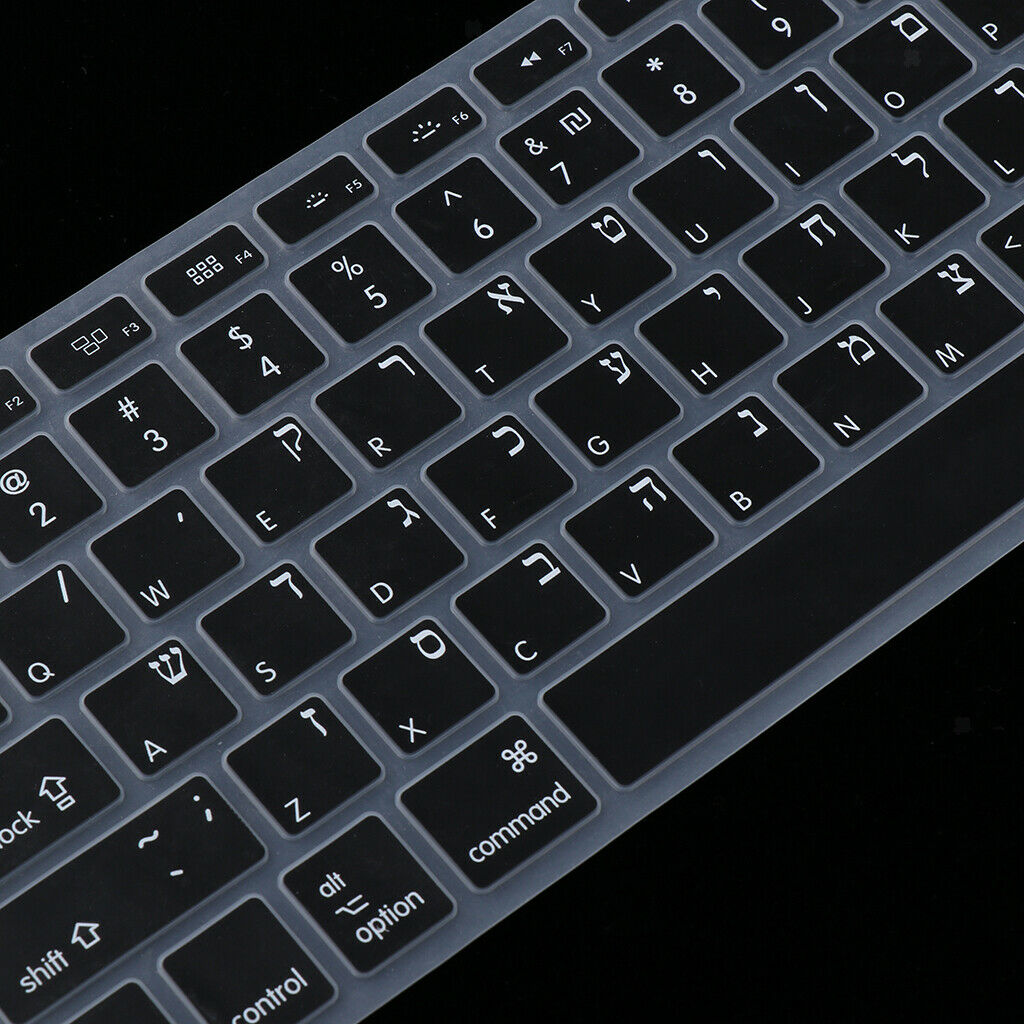 Anti Dust Hebrew English Keyboard Protector Durable Silicone Keyboard Skin Cover