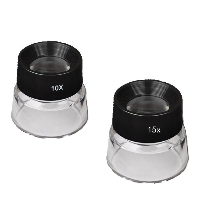 10X + 15X Eye Magnifier Loupe Lens Set Jeweler Tool 2PCS