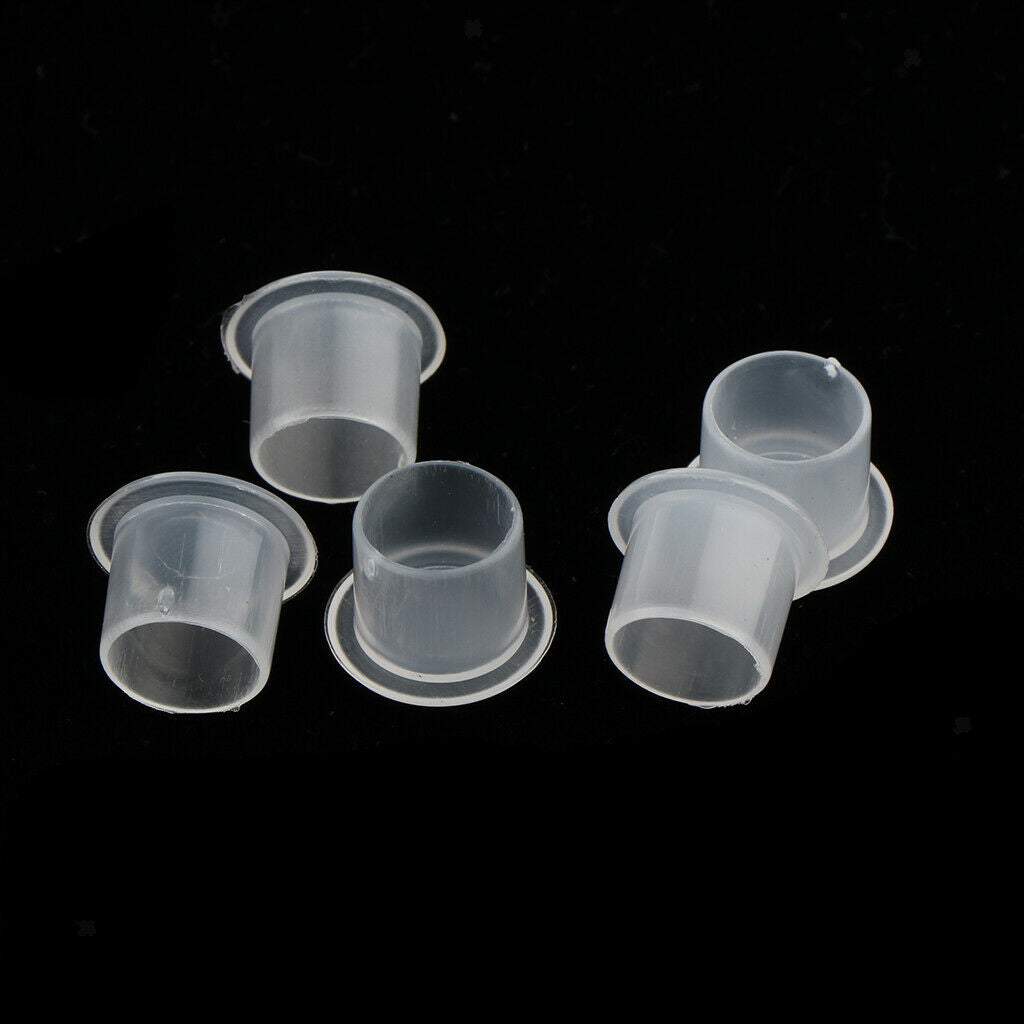 Pack of 1500, Mixed Sizes Clear Tattoo Ink Cups with Base (Small Medium Large #8