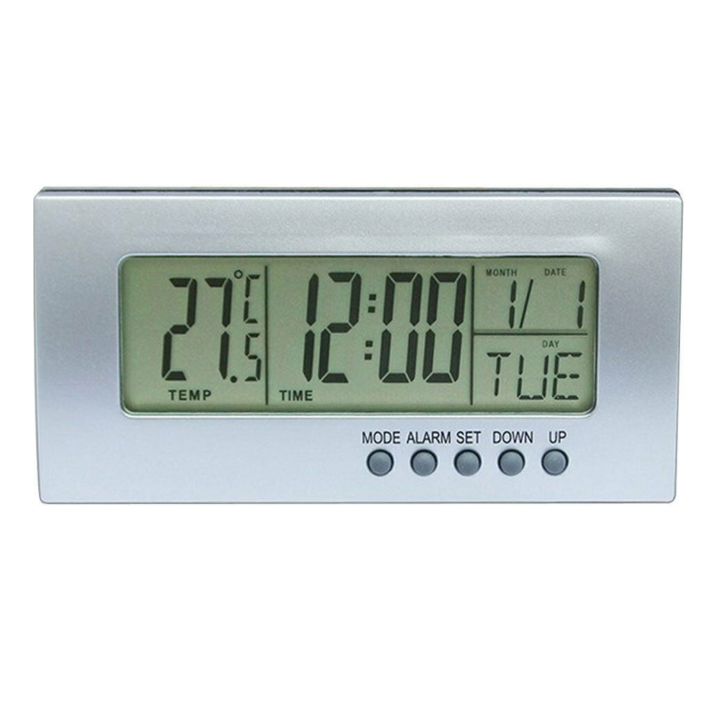Battery Powered Digital Alarm Clock with Temperature Display for Home Office