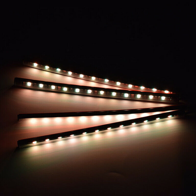 4PCS 12 LED Auto Car Atmosphere RGB Phone App Music Control Strip Light Interior