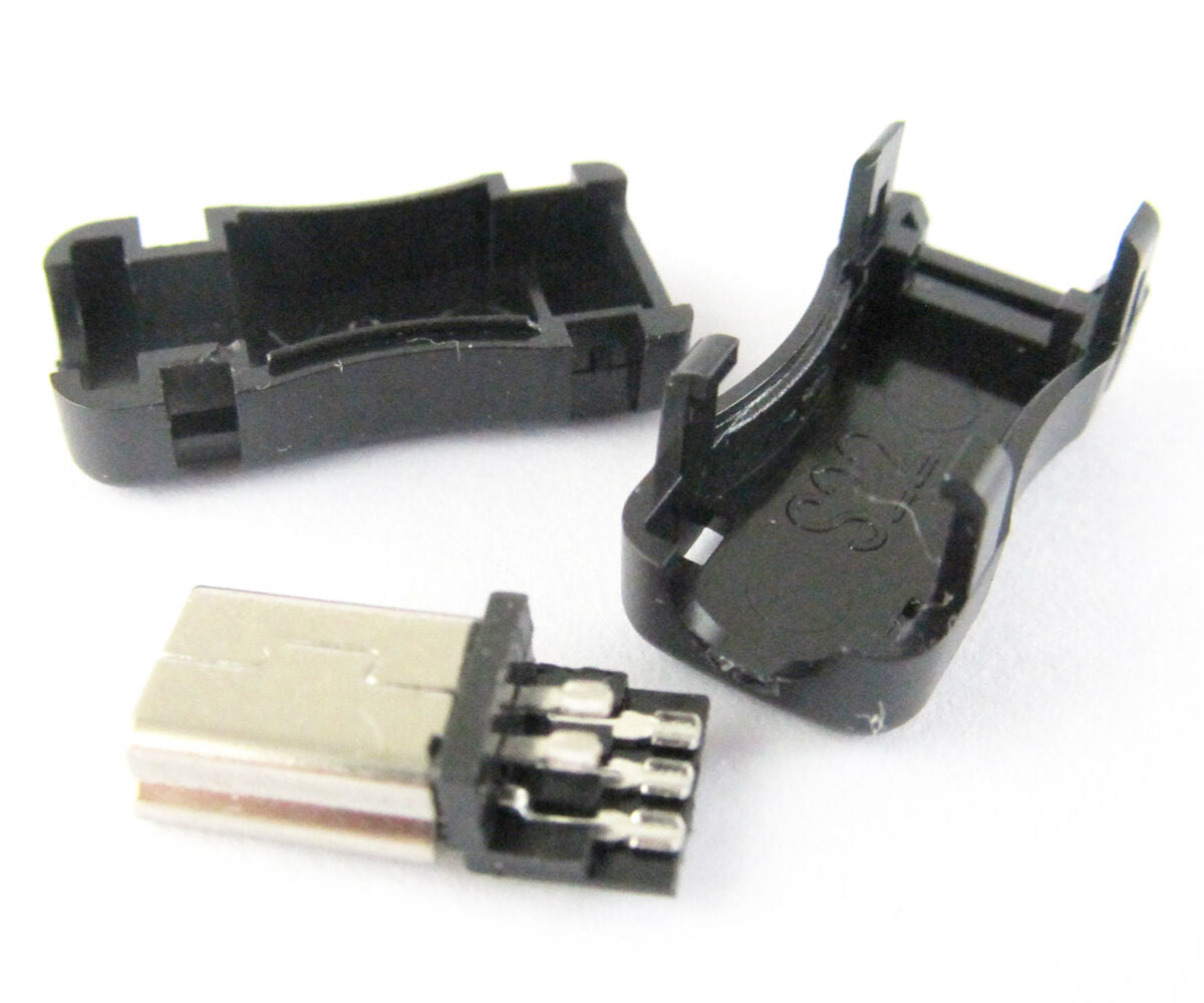 30sets Mini USB 5pin Plug Male Socket Connector 5 Pin Plastic
