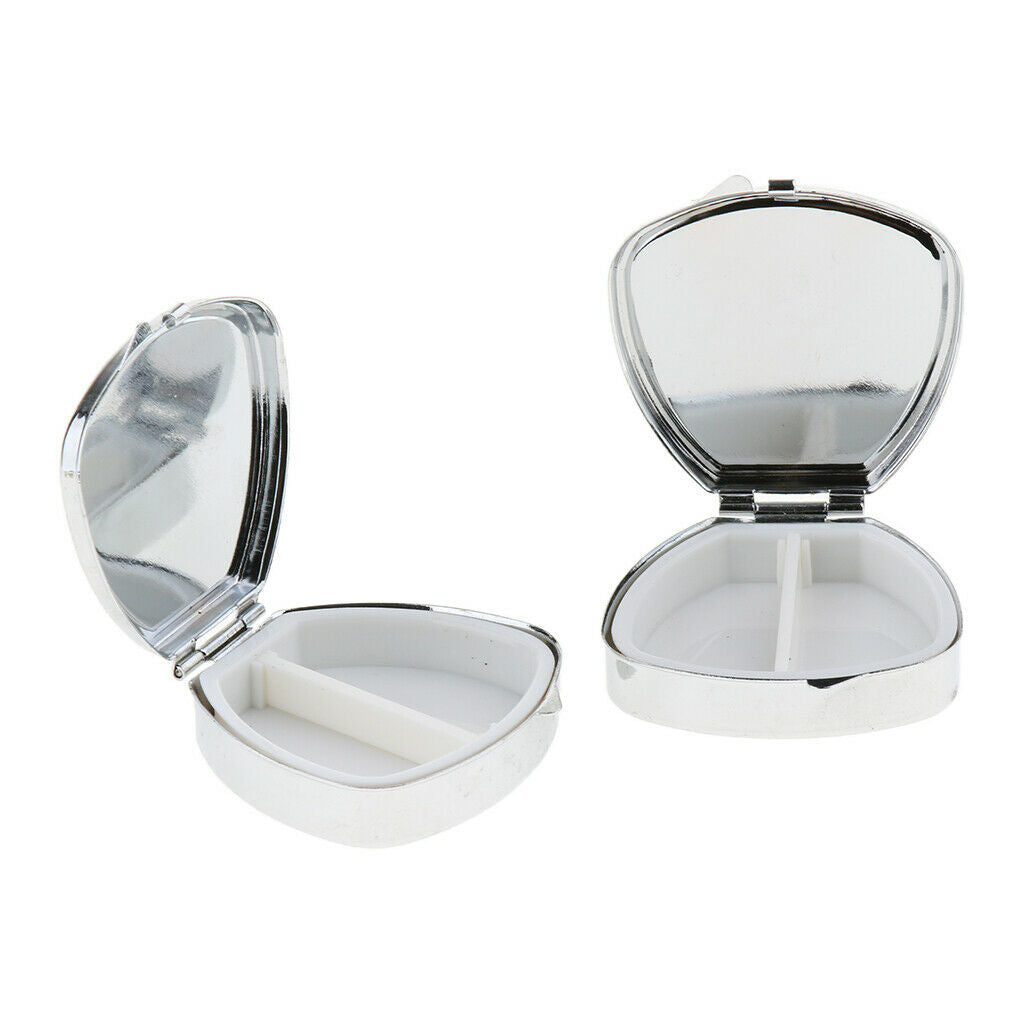 2 PCS Mini Travel Metal Pill Box Medicine Organizer Container Storage Box 03