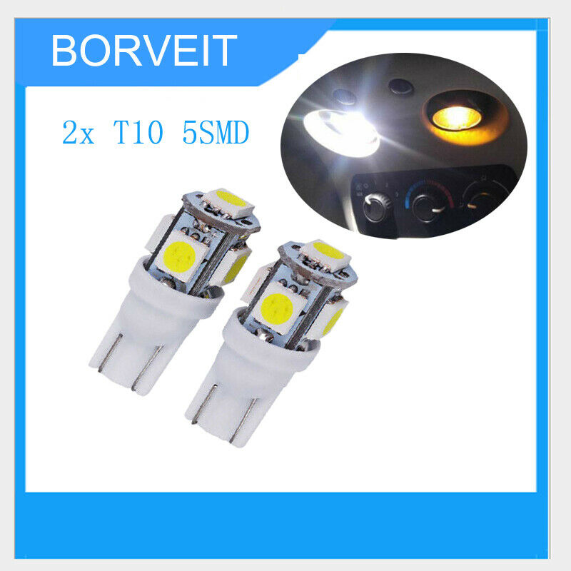 White T10 168 194 LED License Plate Exterior Tag Replacement Light 2 bulbs