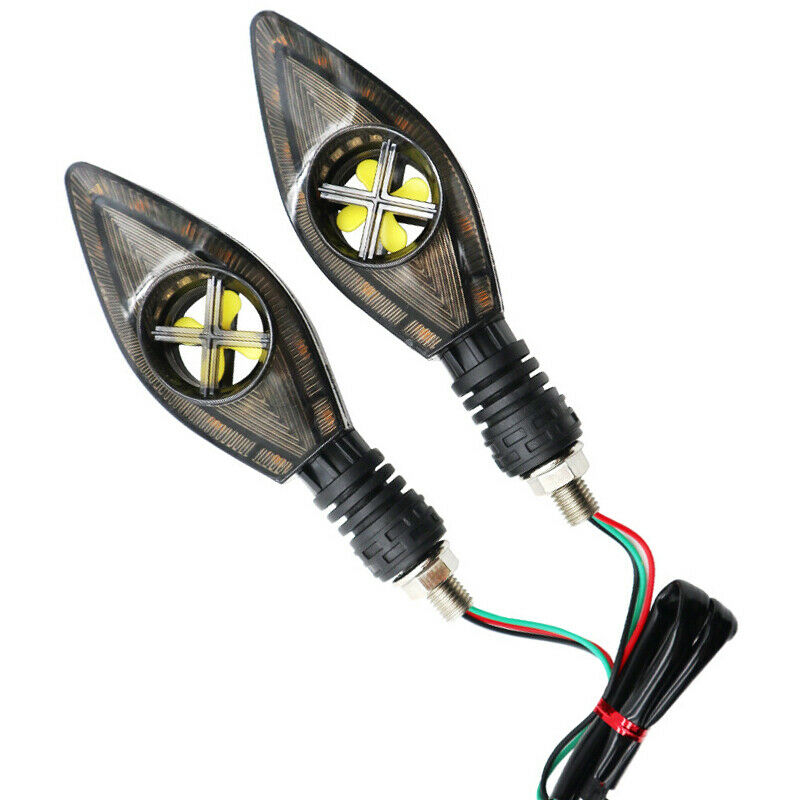 2PCS Motorcycle Scooter Bikes LED Turn Signal Light Indicator DRL Rear Tail Lamp