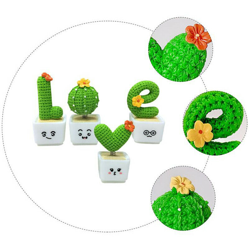 4Pcs Creative Simulation Cactus Shaped Adornments Decorative Bonsai Prop CacFCA