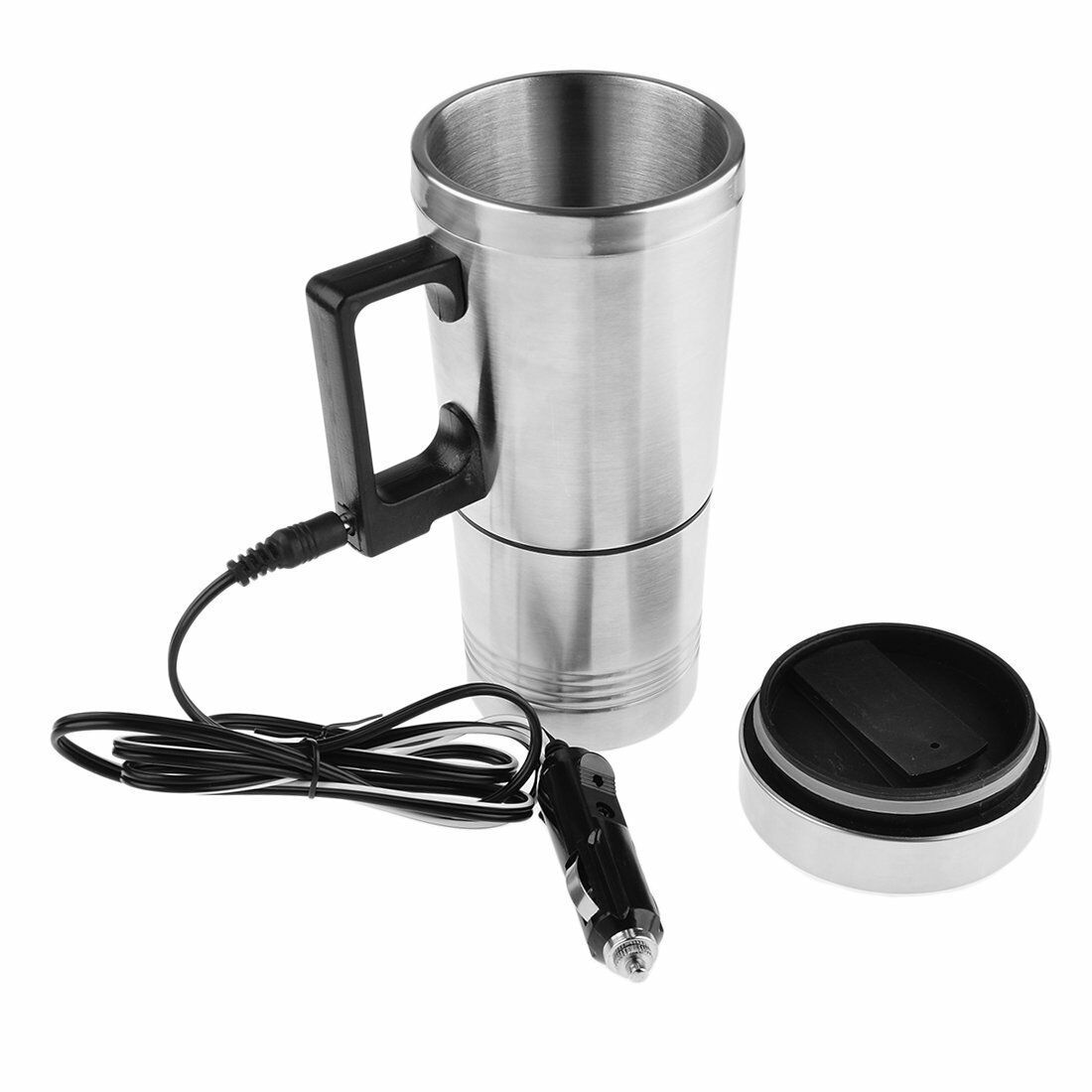 Stainless Steel 12V Car Auto Adapter Travel Mug Thermos Heating Cup Kettle 1pcs