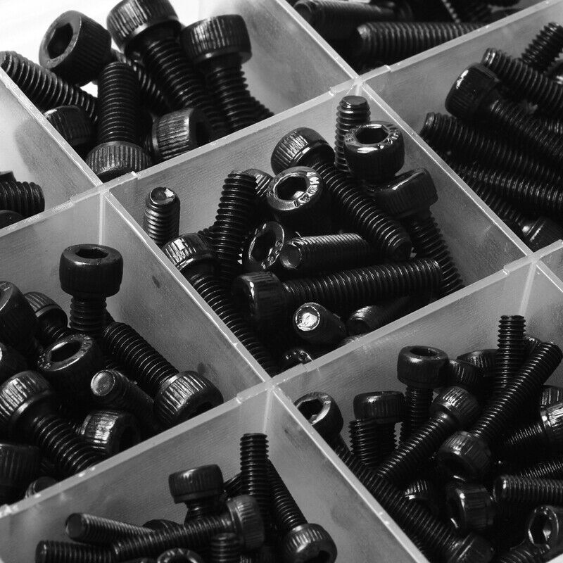 500 Pcs Grade 12.9 Black M3 M4 M5 Inner Hex Socket Head Cap Screws Assortment O8