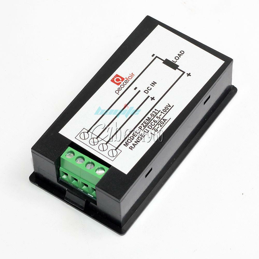 DC Battery 6.5-100V 4 in 1 20A LCD Voltage Current KWh Watt Power Combo Meter