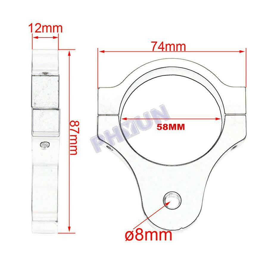 58mm CNC Motorcycle Steering Damper Fork Frame Mounting Clamp Bracket Universal