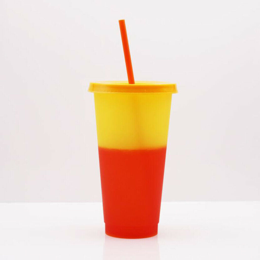 Color Changing Cups Plastic Cold Beverage Cups Mugs Summer Coffee Tumblers