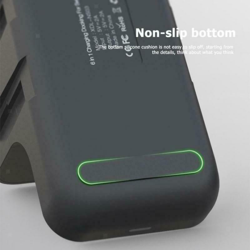 For Nintendo Controller Charger Dock Stand with 6 Ports 4pcs Handles Slide