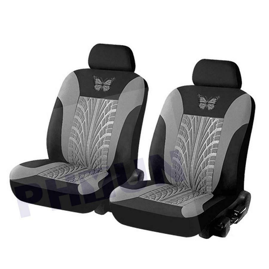 Front 2Seat Car Seat Covers Set Universal Fit Most Cars Covers with Tire Track