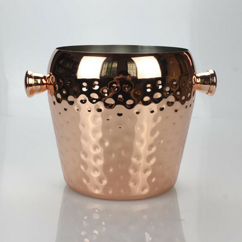 Ice Bucket Champagne Wine Drinks Cooler Retro Hammered Party Bar   1L