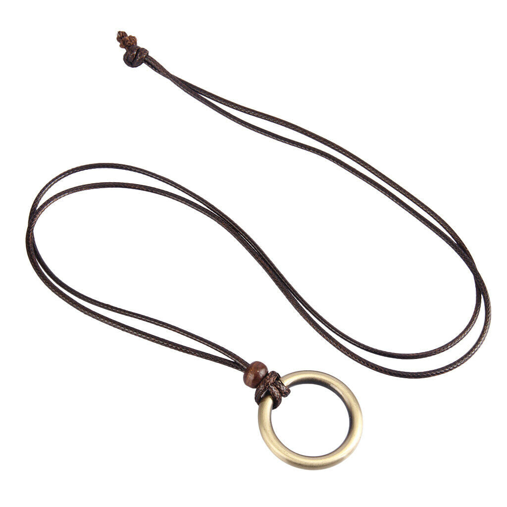 Prettyia Classic Braided Wax Cord Metal  Pendant Necklace