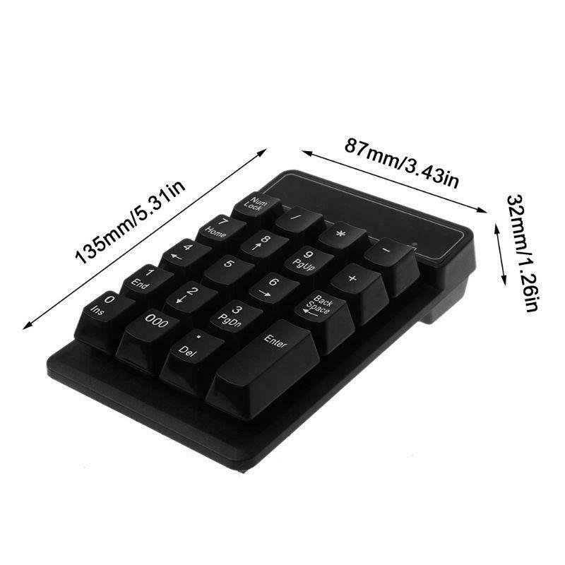 2.4GHz Mini USB Wireless Numeric Keypad 19 Keys Number Pad Numpad Receiver for