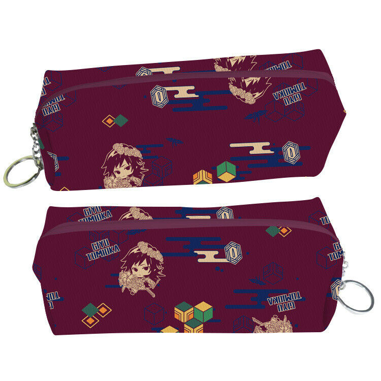 Demon Slayer Kimetsu no Yaiba Tomioka Giyuu PU Leather Pencil Pen Case Bag B