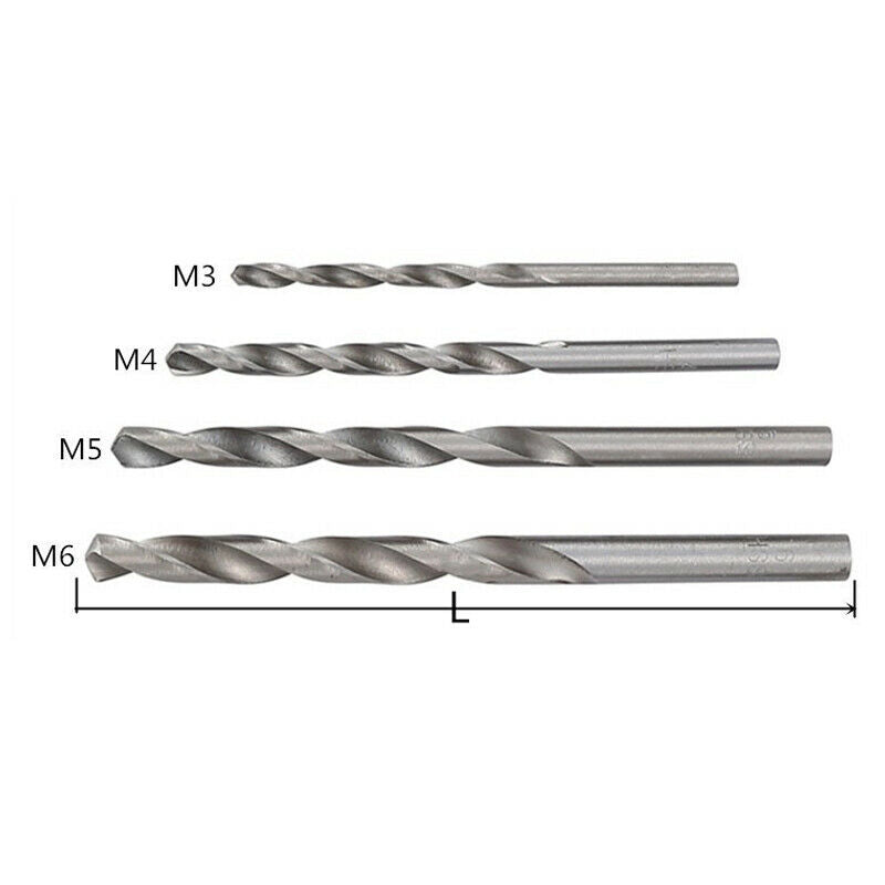 9 Pieces Set Tap and Die Set M3-6T Type Hand Alloy Steel 4 Taps 4 Twist Drills