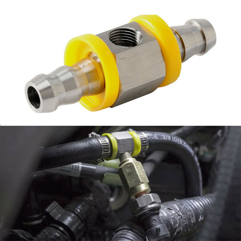 1/8-27NPT 3/8" Fuel Line Fuel Pipe Pressure Gauge Sensor Adapter Stainless Steel