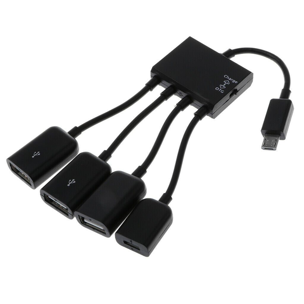 Micro USB to Micro USB + 3x USB Charge OTG Hub Host Adapter for   HTC