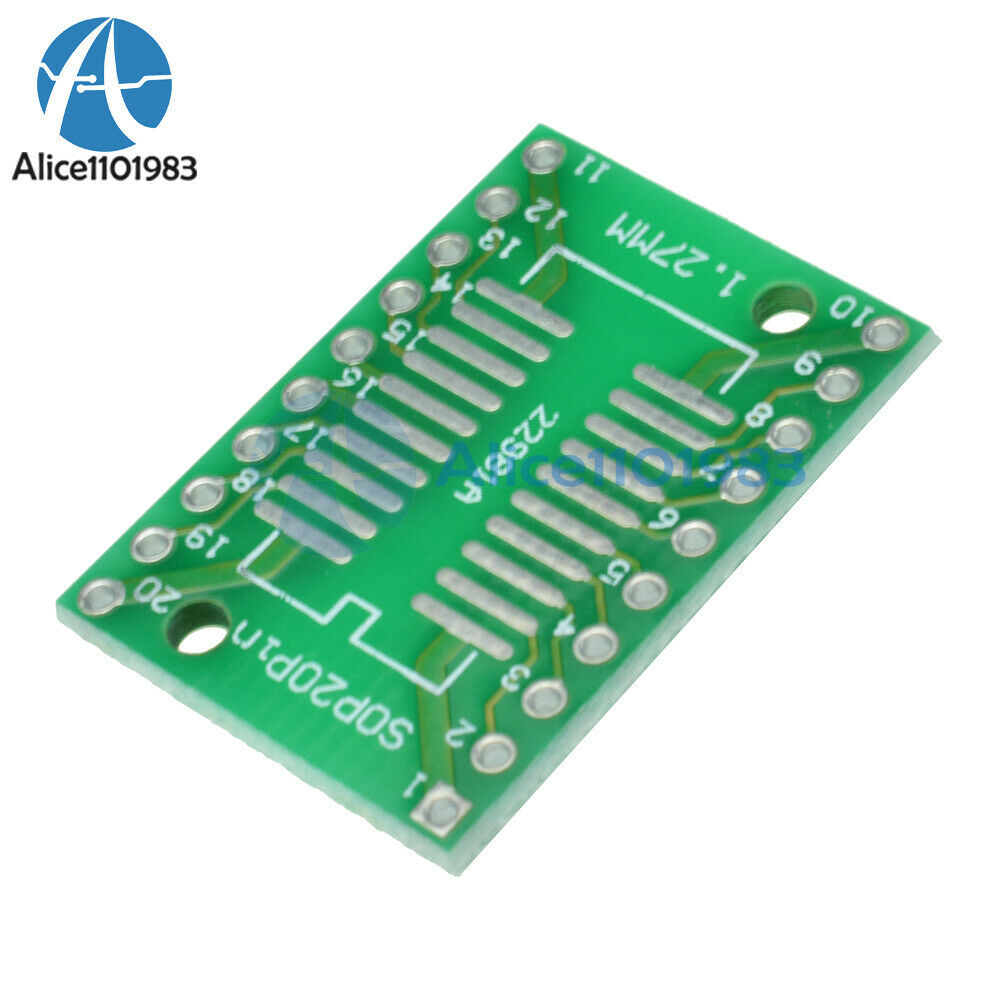50PCS SOP20 SSOP20 TSSOP20 To DIP20 0.65/1.27mm IC Adapter PCB Board