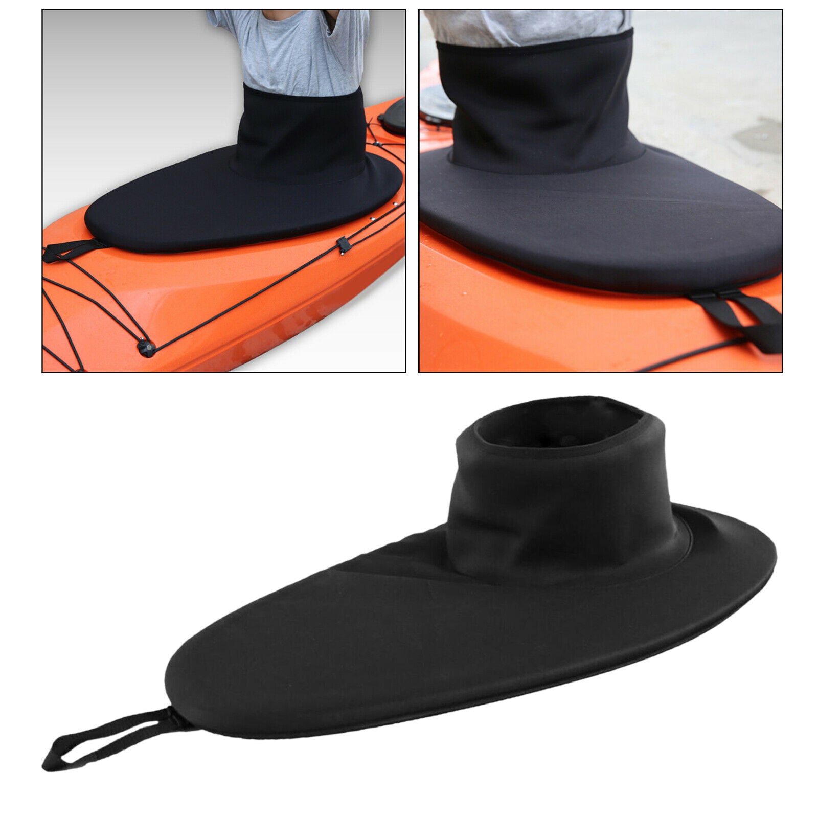 Universal Kayak Spray Skirt Hatch Cover Kayaking Canoeing Equipment Black