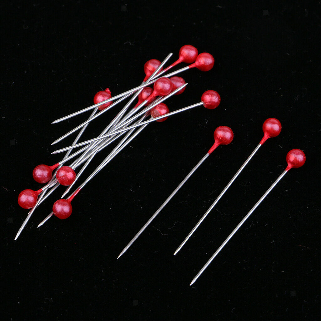 200pcs Multicolor Pearlized Head Pins for DIY Jewelry Components Red/Purple