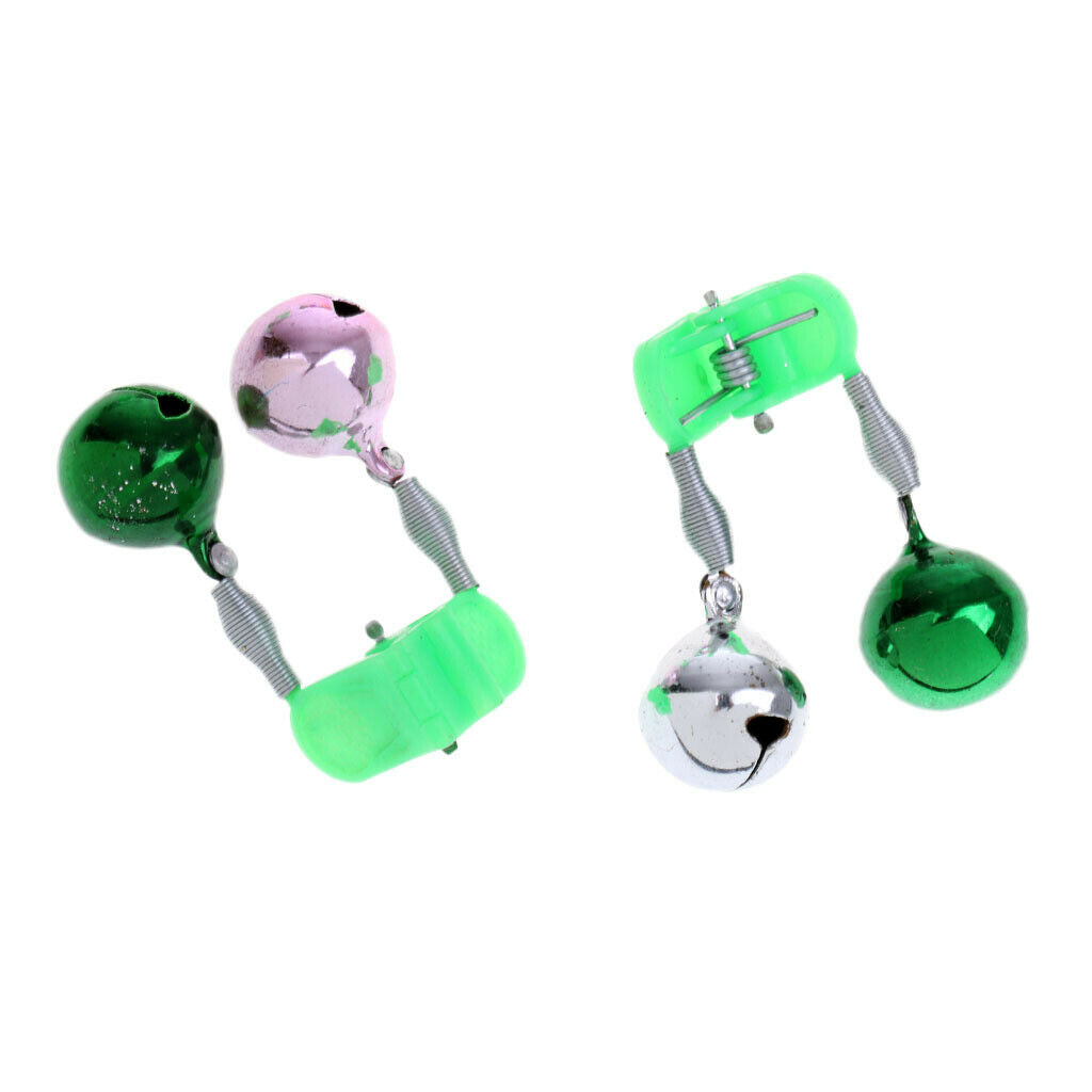 10Pcs Fishing Bite Lures Alarms 2 Bell Rod Tip Alert Rings Fishing Rod Bells