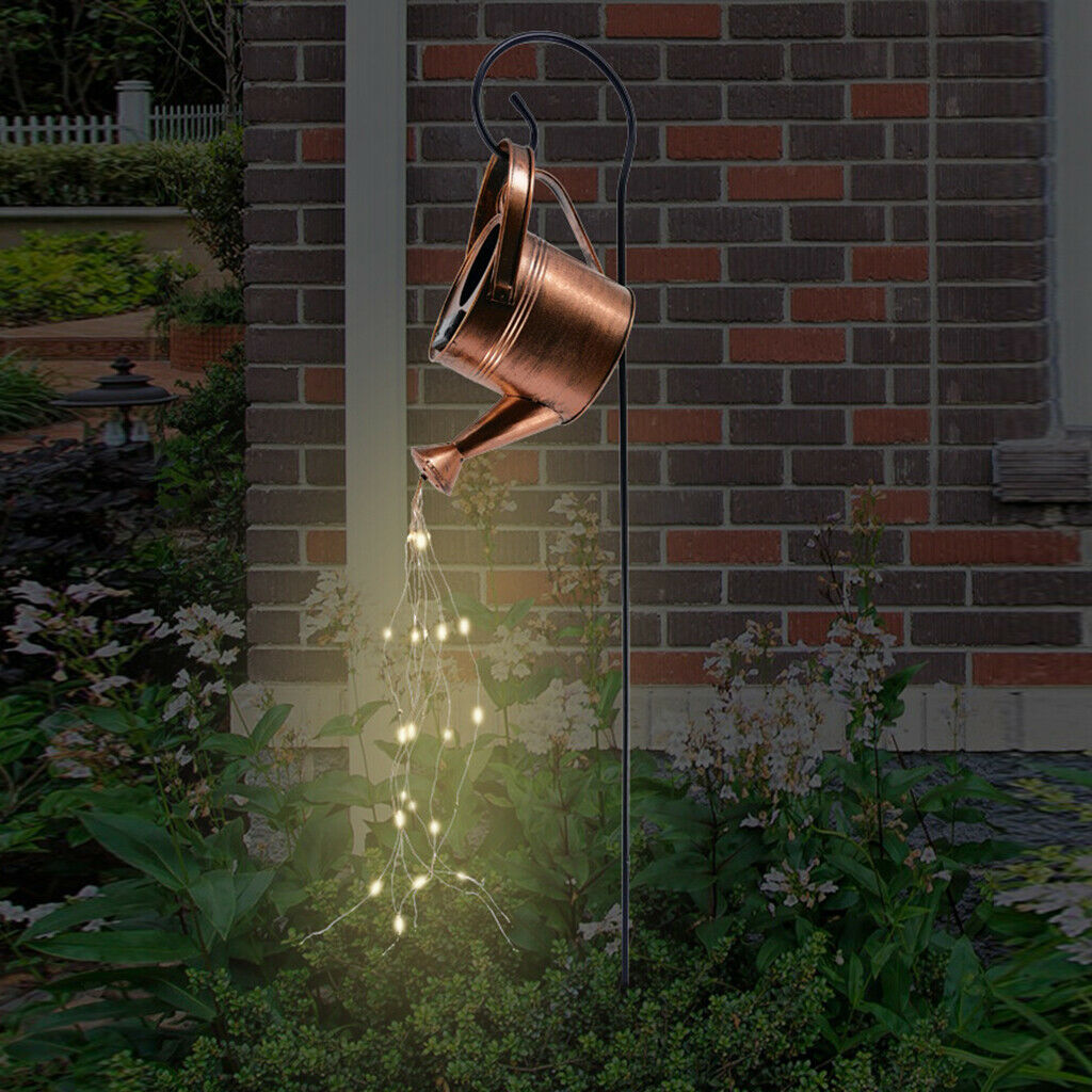 Creative Garden Watering Can String Light Solar Power Outdoor Terraces Lamp
