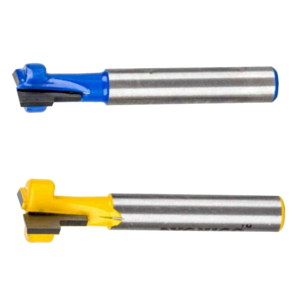 2Pieces 1/4" Shank Keyhole T-Slot Woodworking Cutter Router Bit 3/8" & 1/2"