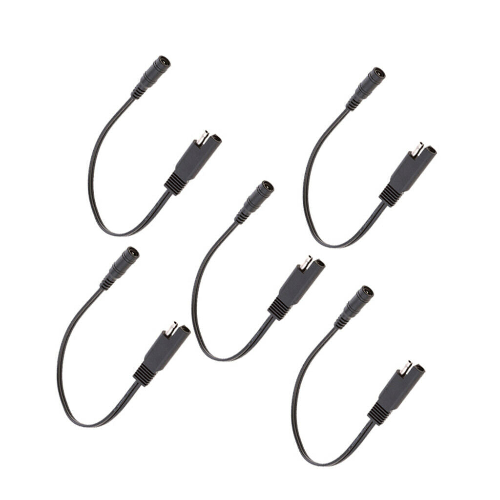 5Pieces 10inch SAE to Coax Female Adapter Cable, SAE to DC Coax Motorcycle Heat
