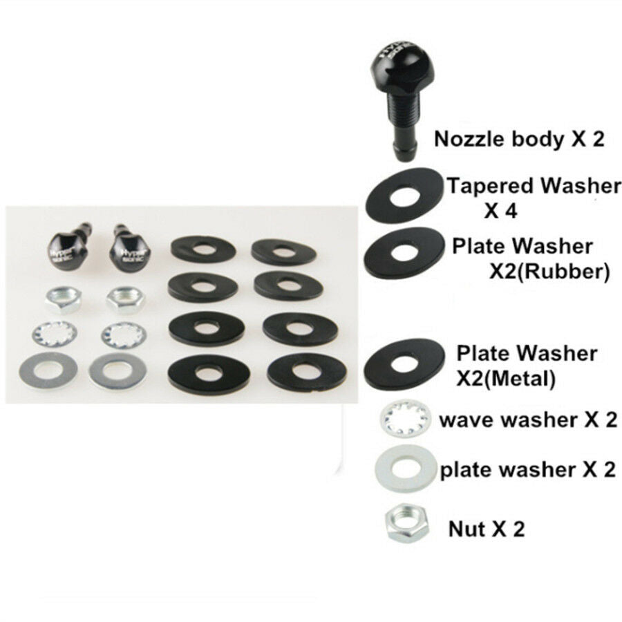 2xAluminum Universal Windshield Wiper Water Jet Spray Washer Nozzle Wiper Nozzle