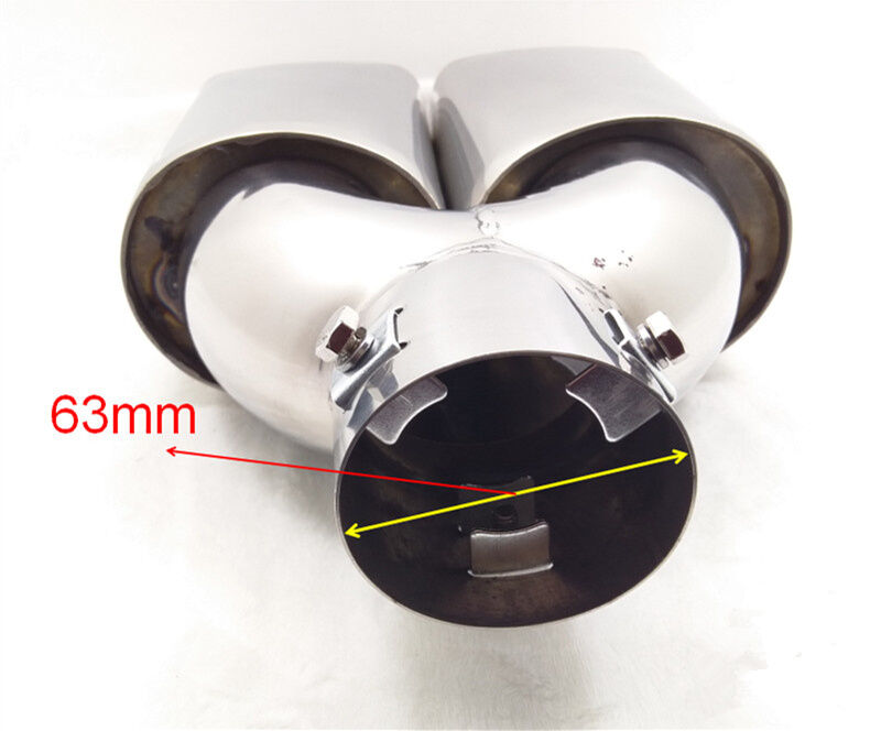 Chrome Stainless Steel 63mm 2.5"  Slant Cut Car Exhaust Muffler Tip Universal