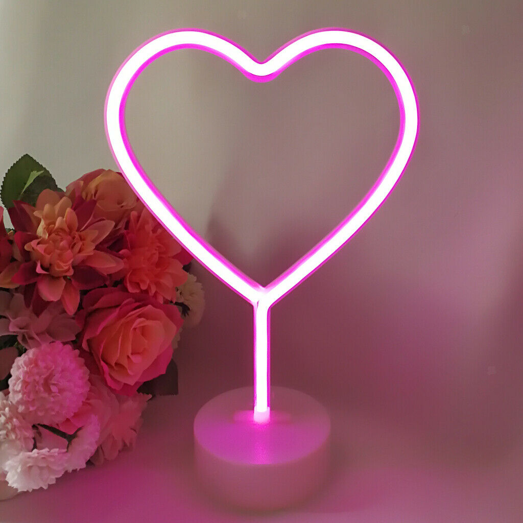 Heart Love LED Night Light Desk Light Lamp with Holder Kids Room Party Decor