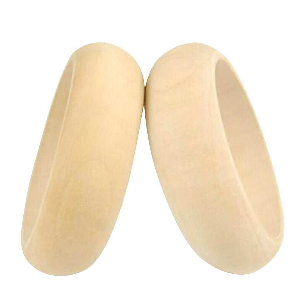 2Pcs Wood Wooden Bangle Unfinished Bracelet DIY Jewelry Making Crafts 70mm