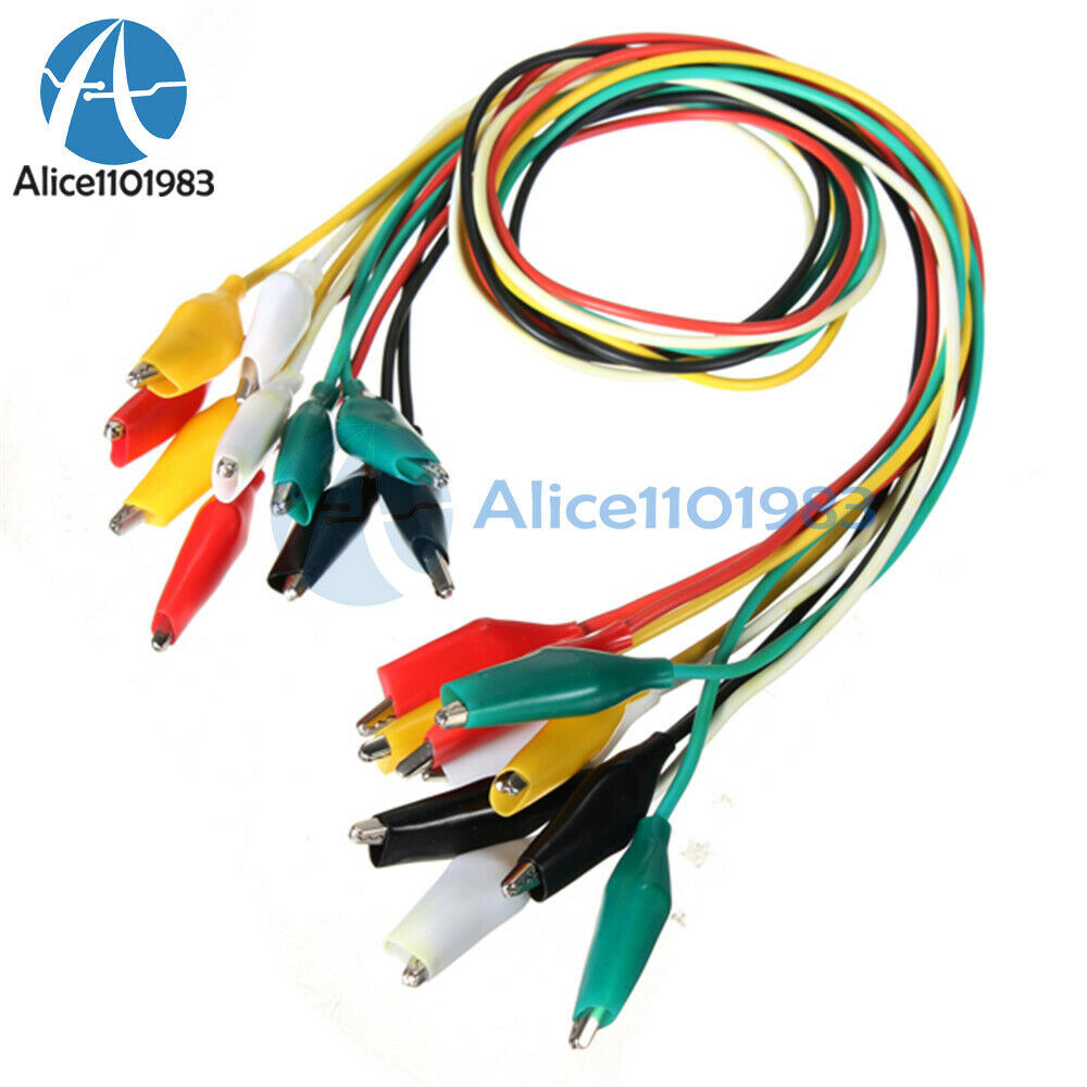 50PCS 50cm Double-ended Crocodile Clips Cable Alligator Jumper Wire Test Leads