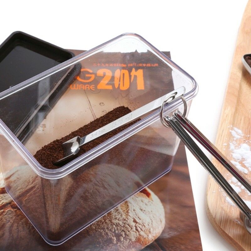 6pcs Narrow Stainless Steel Spice Measuring Square Spoons Kitchen Cooker Tool