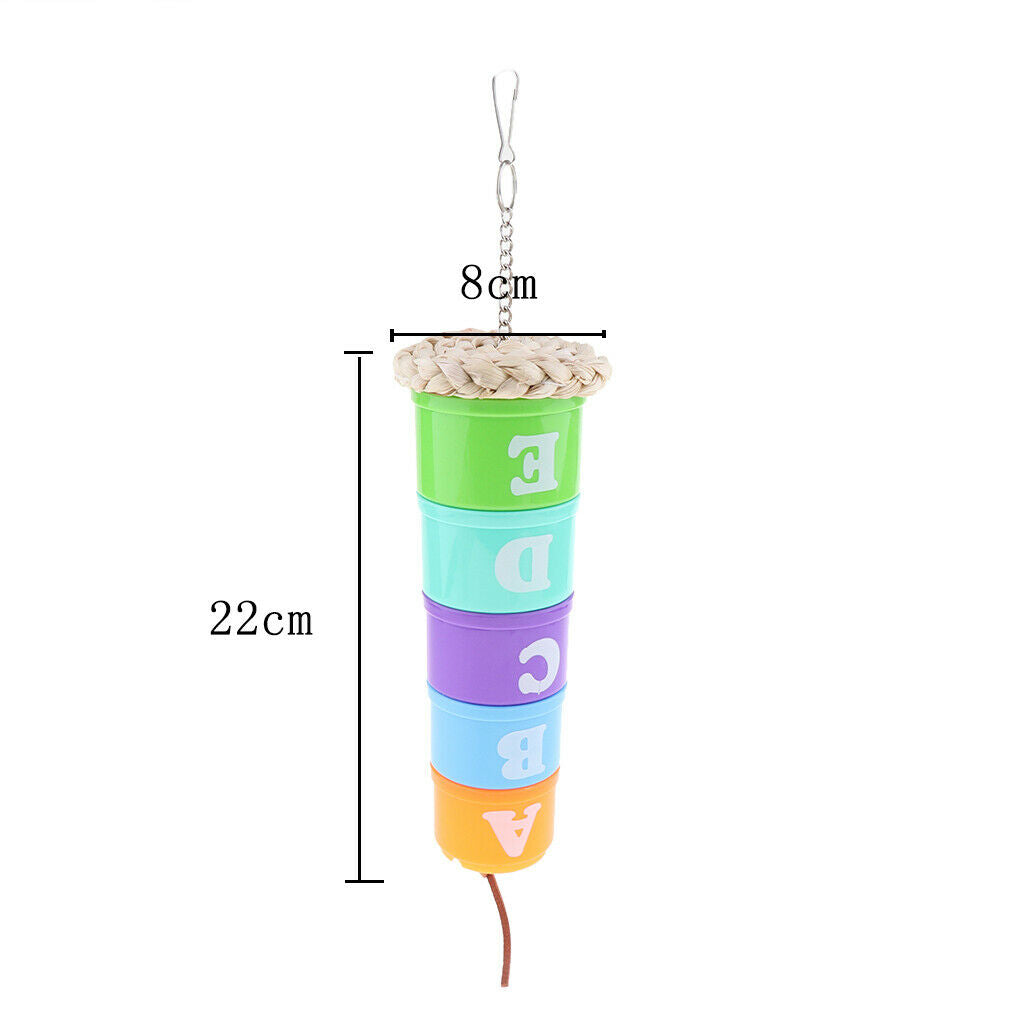 Plastic Bird Parrot Stainless Steel Feeding Drinking Hanging Cup Food Bowl Food