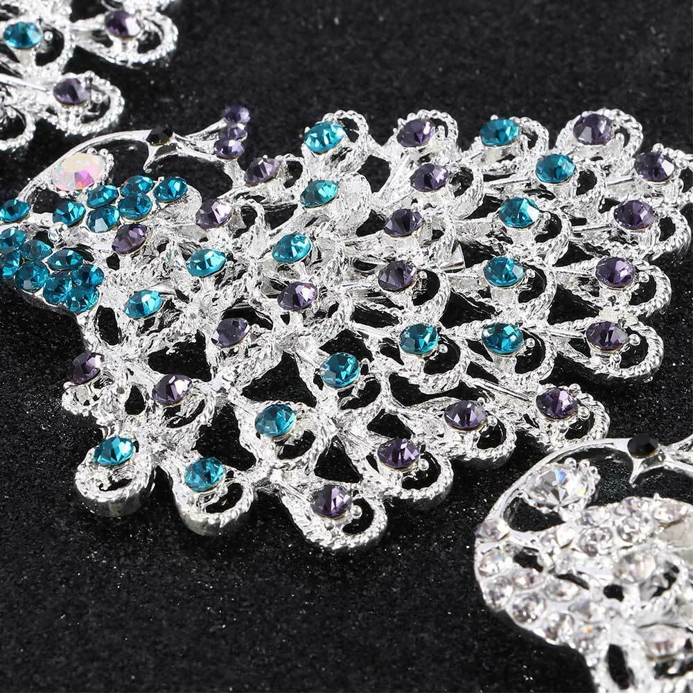 Bohemia style peacock brooches for women animal design rhinestone crystal pins