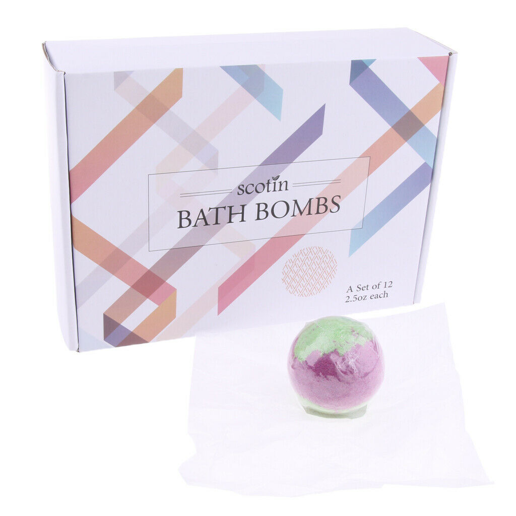 12pc Large Bubble Bath Fizzy Salt Essential Oils Bath Bomb Balls Gift Set