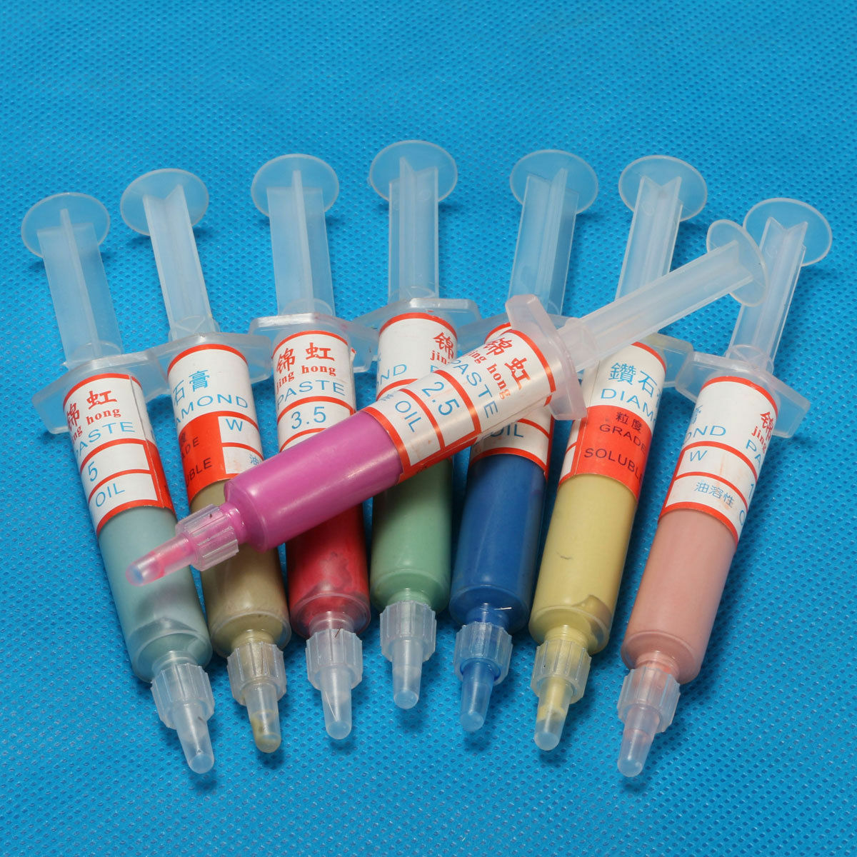 8pcs 5gram Diamond Polishing Lapping Paste Compound Syring Set 0.5-10Micron S110