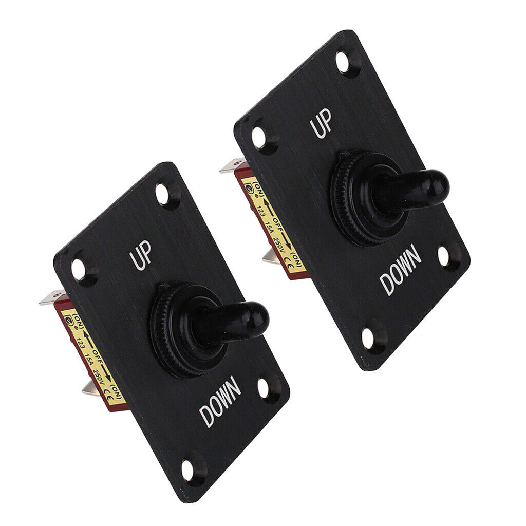 2pcs Boat 3 Position Up Down On/Off/On Momentary Toggle Switch Panel 12V 15A