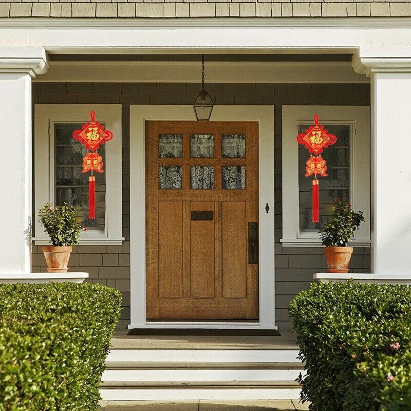 2 Pack Chinese K Tassel New Year Decoration Red Lucky Oriental Pendant OrnamG4Z5