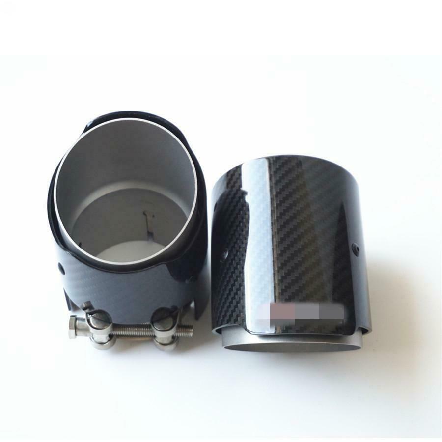 Carbon Fiber Car Exhaust Tips Muffler End Pipes Inlet 2.8" Outlet 3.5" Black 1PC