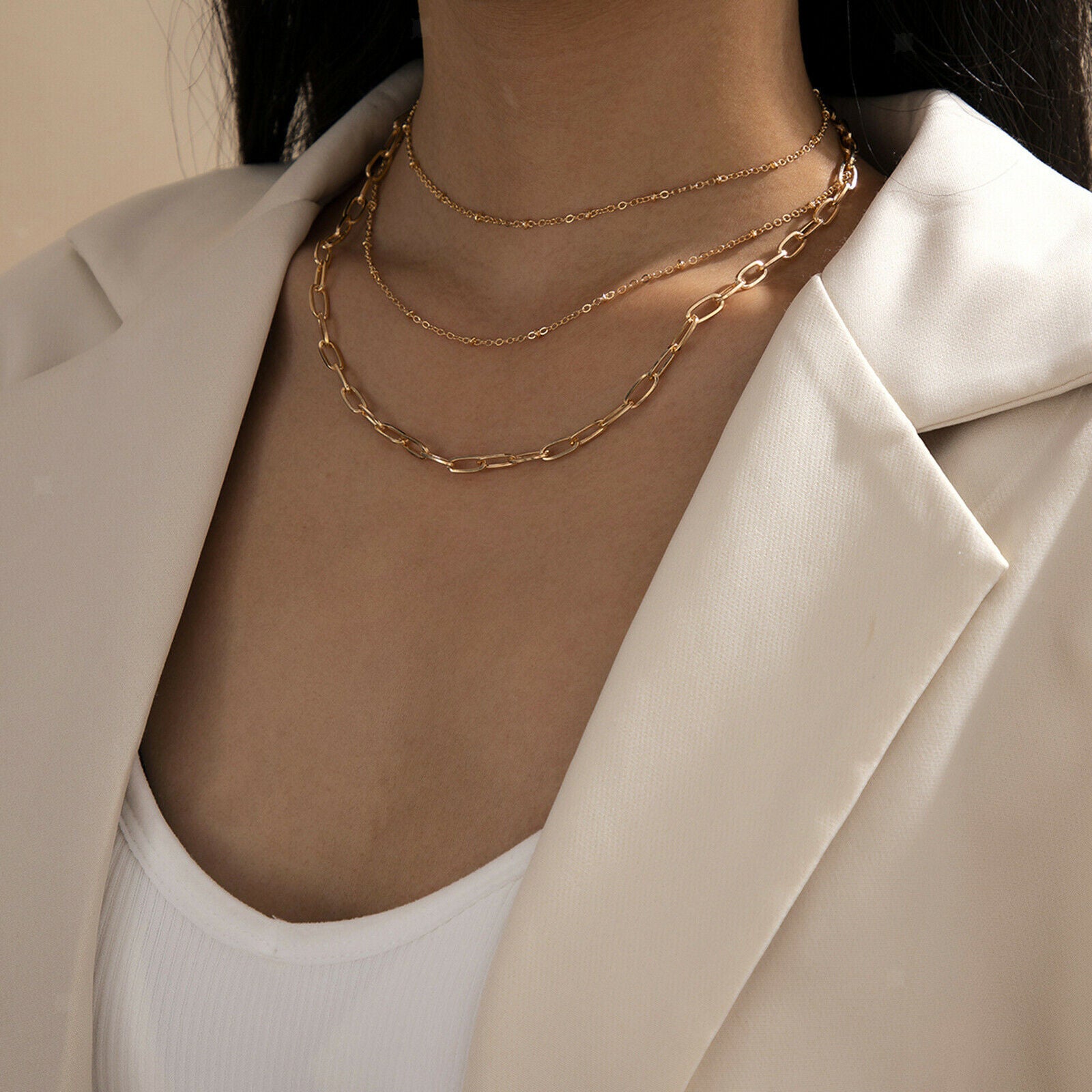 Girls Womens Multi-layer Long Chain Pendant Choker Necklace Jewelry Gift