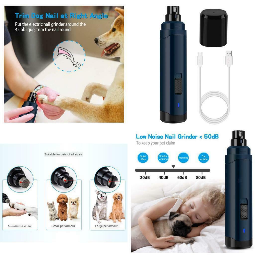2- Electric Dog Nail Grinder Clippers Trimmer Pet Claw Care