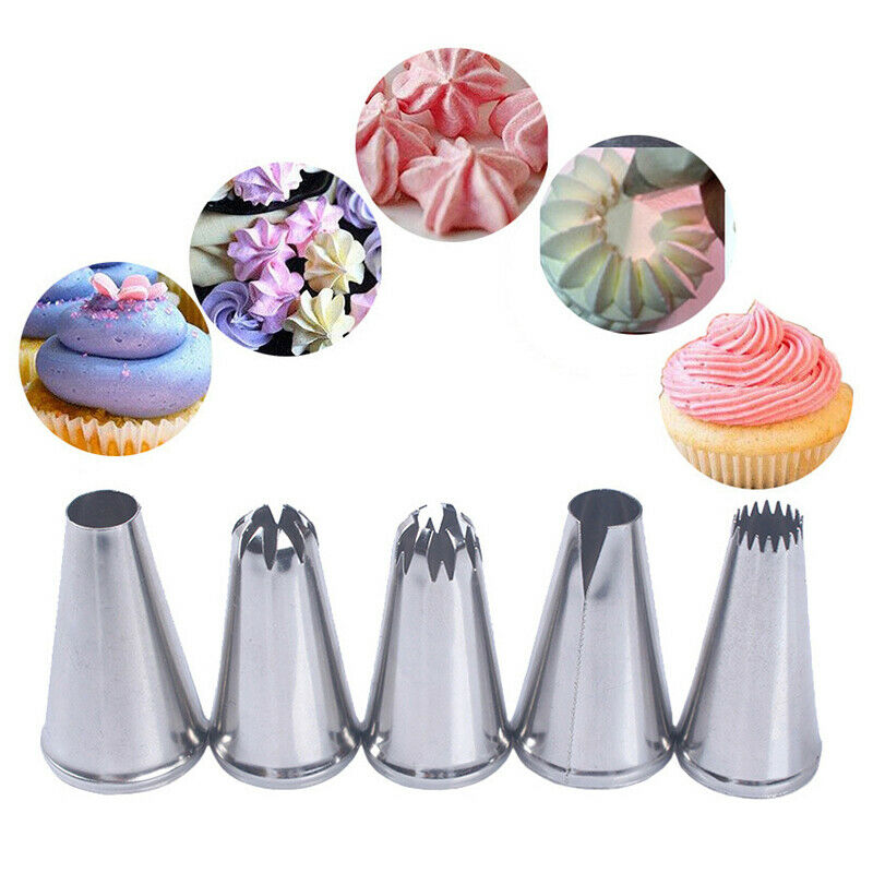 5PCs Large Icing Piping Nozzles Cake Baking Cookie Cupcake Piping Nozzle .l8
