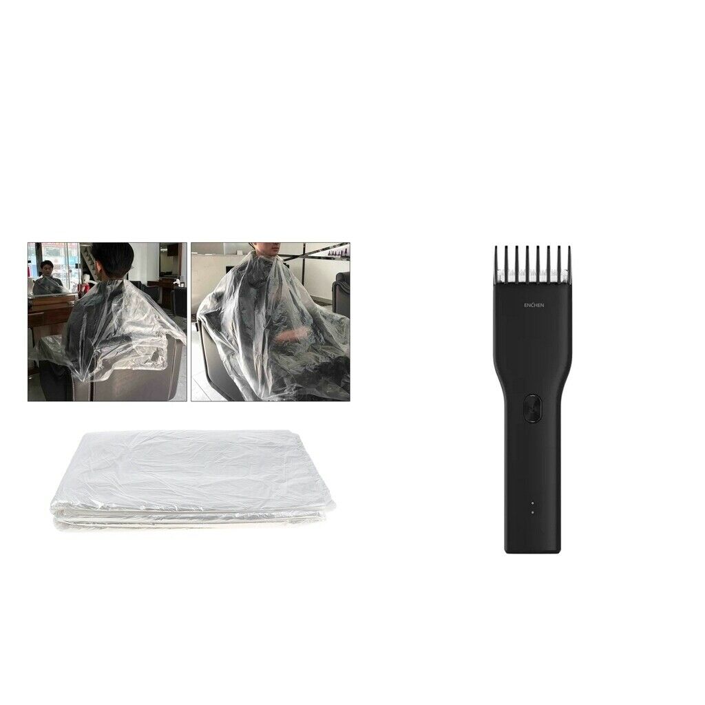 Low-noise Hair Trimmer Haircut Electric Clipper w/ 50pcs Disposable Capes